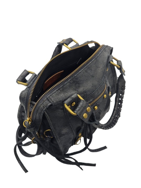 Soleil Chic Petit Sac Cuir Daisy Noir