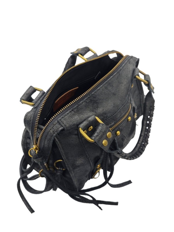 Soleil Chic Petit Sac Cuir Daisy Noir