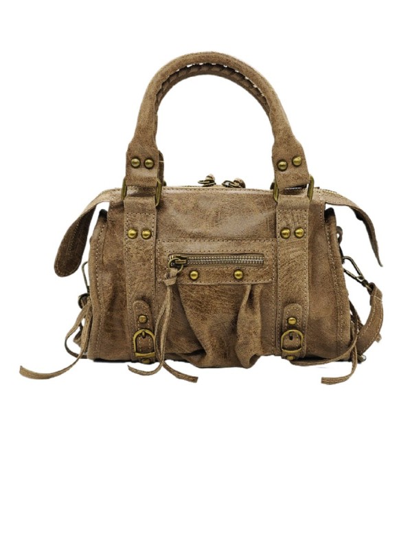 Soleil Chic Petit Sac Cuir Daisy Taupe