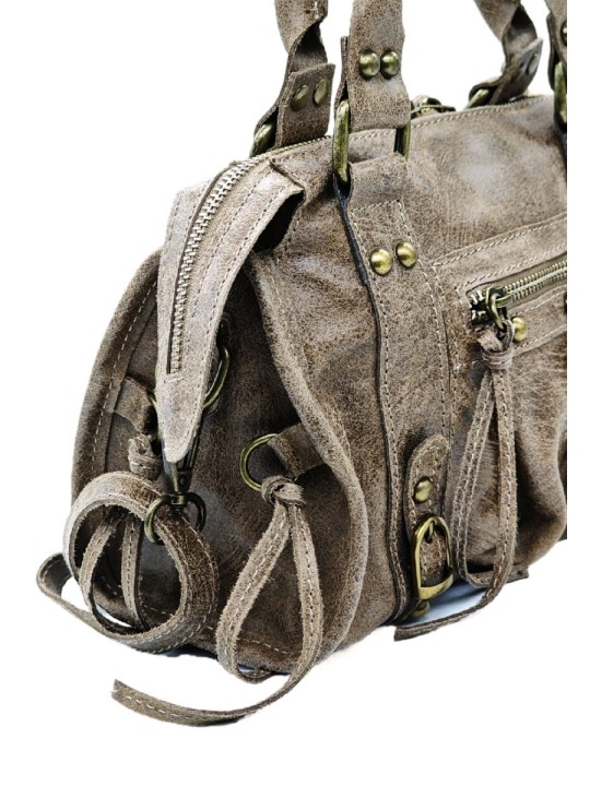 Soleil Chic Petit Sac Cuir Daisy Taupe