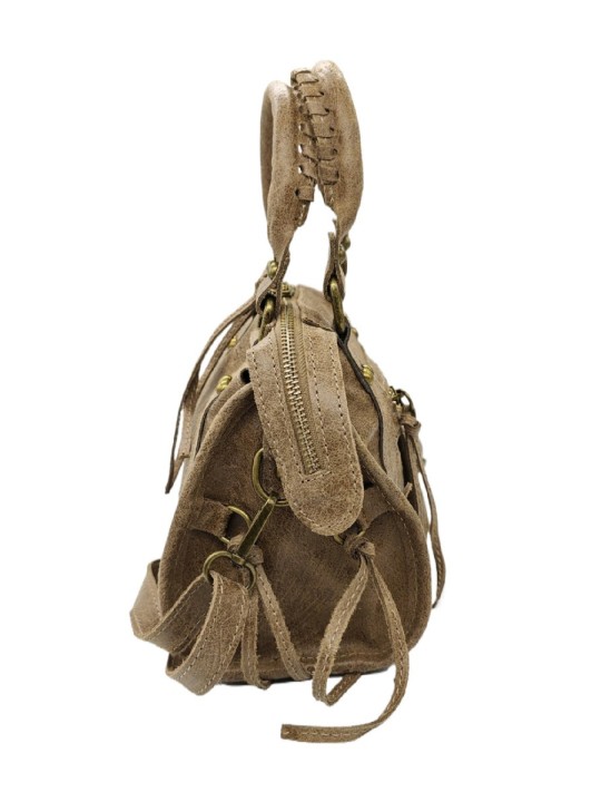 Soleil Chic Petit Sac Cuir Daisy Taupe