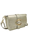 Soleil Chic Mini Sac bandoulière cuir Anneau Besace 166 Or