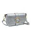 Soleil Chic Mini Sac bandoulière cuir Anneau Besace 166 Argent