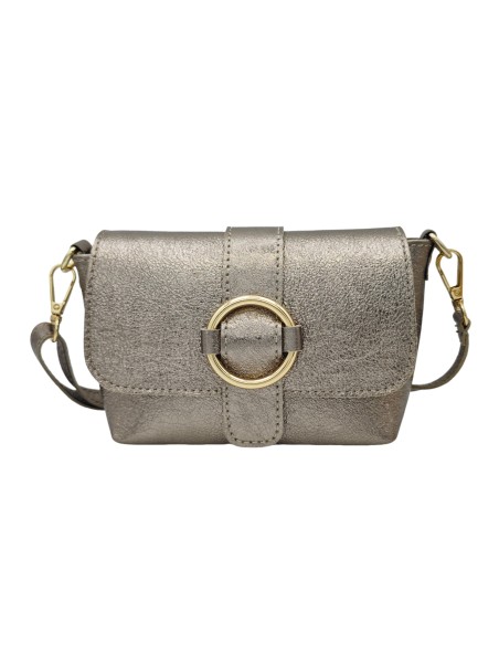 Soleil Chic Mini Sac bandoulière cuir Anneau Besace 166 Champagne