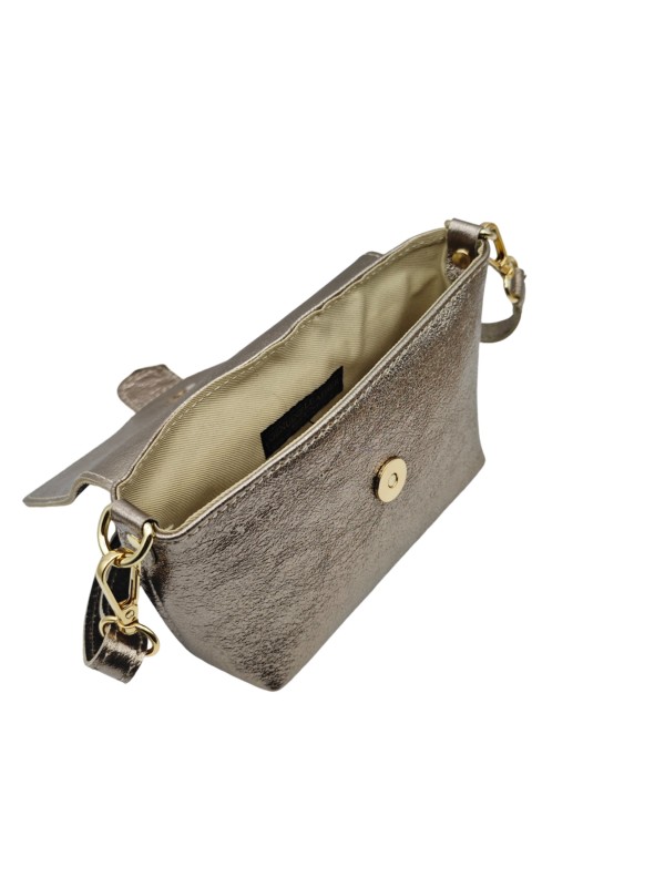 Soleil Chic Mini Sac bandoulière cuir Anneau Besace 166 Champagne