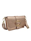 Soleil Chic Mini Sac bandoulière cuir Anneau Besace 166 Nude Irise