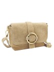 Soleil Chic Mini Sac bandoulière cuir Anneau Besace 166 Daim Beige