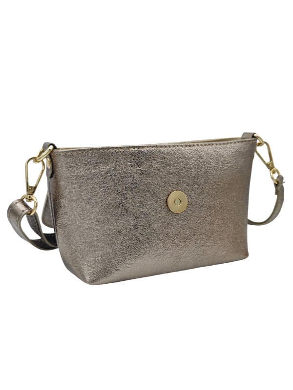 Soleil Chic Mini Sac bandoulière cuir Anneau Besace 166 Champagne