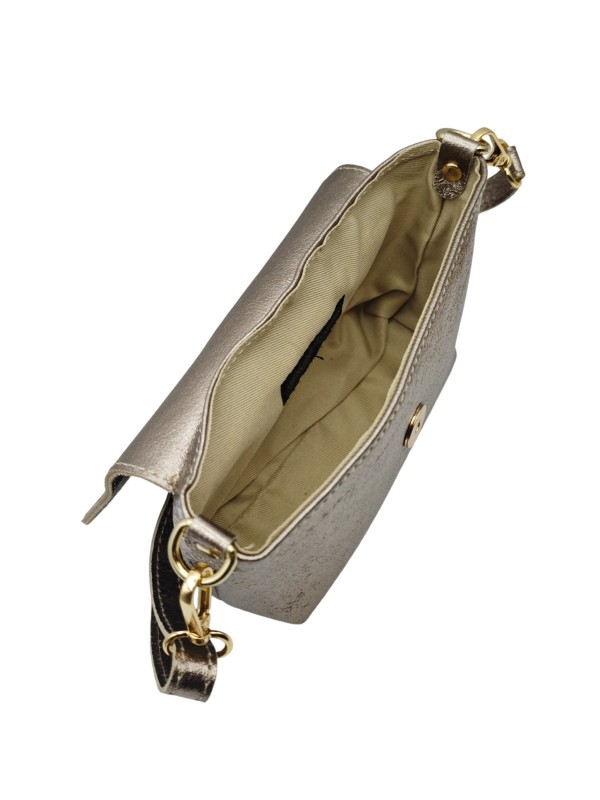 Soleil Chic Mini Sac bandoulière cuir Anneau Besace 166 Champagne