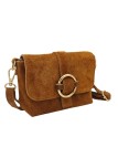 Soleil Chic Mini Sac bandoulière cuir Anneau Besace 166 Daim Camel