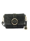 Soleil Chic Mini Sac bandoulière cuir Anneau Besace 166 Daim Kaki
