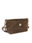 Soleil Chic Mini Sac bandoulière cuir Anneau Besace 166 Daim Taupe