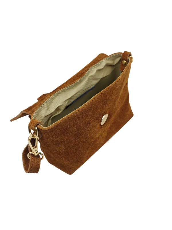 Soleil Chic Mini Sac bandoulière cuir Anneau Besace 166 Daim Camel