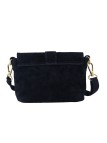 Soleil Chic Mini Sac bandoulière cuir Anneau Besace 166 Daim Noir
