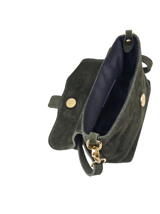 Soleil Chic Mini Sac bandoulière cuir Anneau Besace 166 Daim Kaki