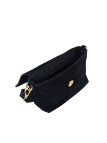Soleil Chic Mini Sac bandoulière cuir Anneau Besace 166 Daim Noir