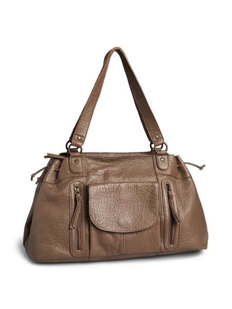 PIECES PCPIHANNA LEATHER BAG FC Bags 17076422 Taupe Gray Bubble