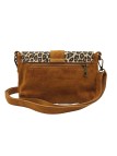 Soleil Chic Sac bandouliere cuir Anneau Besace Nubuck Camel LEO