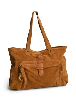 PIECES PCBEA LEATHER TRAVEL BAG FC 17164582 Cognac
