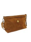Soleil Chic Sac bandouliere cuir Anneau Besace Nubuck Camel LEO
