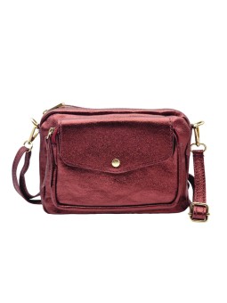 Soleil Chic Sac Bandoulière Rabat Bordeaux Irise