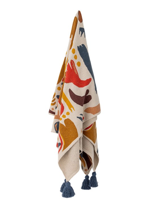 Bloomingville Horus Plaid, Multicolore, Coton recyclé