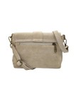 Soleil Chic Sac bandouliere cuir Anneau Besace Nubuck Taupe A25