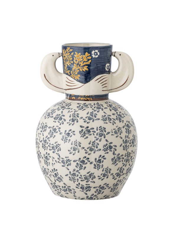 Bloomingville Hezha Vase, Bleu, Grès