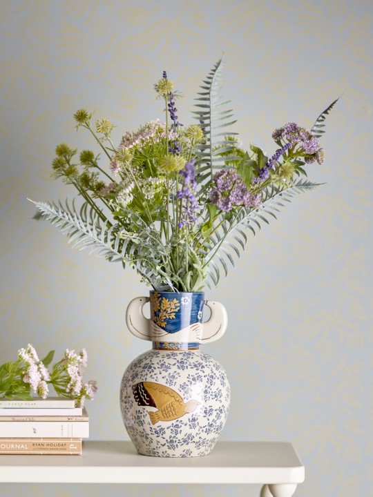 Bloomingville Hezha Vase, Bleu, Grès