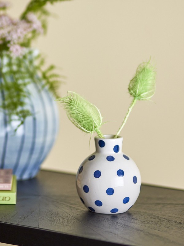 Bloomingville Fian Vase, Bleu, Céramique