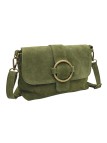 Soleil Chic Sac bandouliere cuir Anneau Besace Nubuck Kaki A25