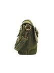 Soleil Chic Sac bandouliere cuir Anneau Besace Nubuck Kaki A25