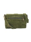 Soleil Chic Sac bandouliere cuir Anneau Besace Nubuck Kaki A25