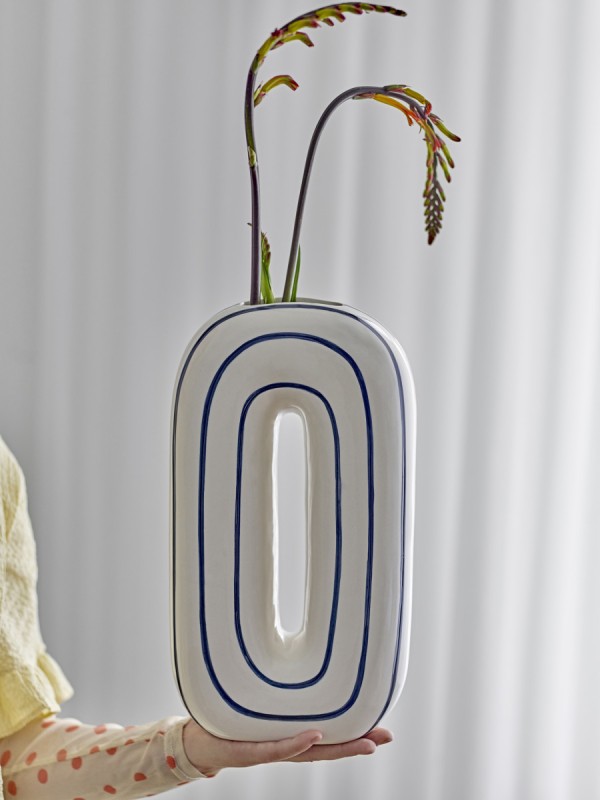 Bloomingville Mae Vase, Bleu, Céramique