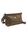 Soleil Chic Sac bandouliere cuir Anneau Besace Graine Taupe fonce