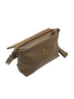 Soleil Chic Sac bandouliere cuir Anneau Besace Graine Taupe fonce