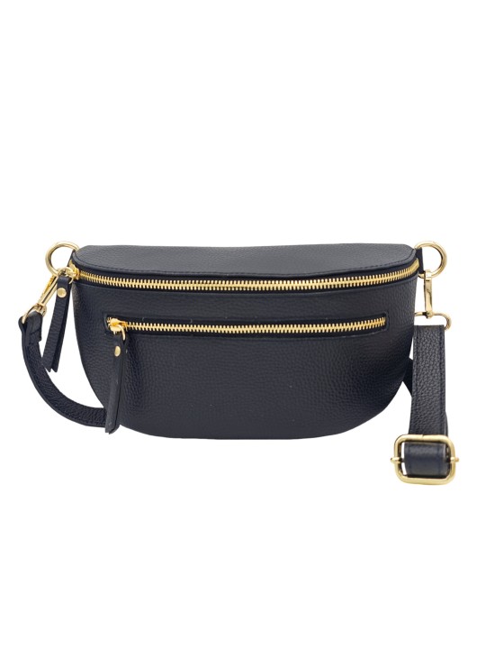 Soleil Chic Sac Banane Demi Lune M3 Graine Noir