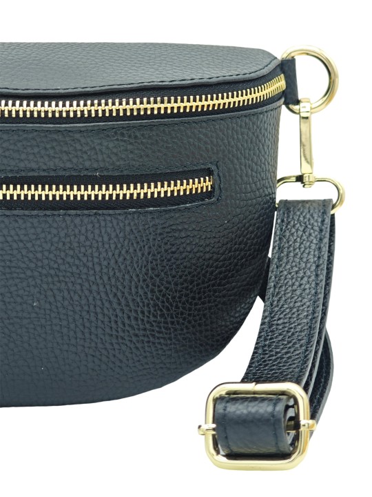 Soleil Chic Sac Banane Demi Lune M3 Graine Noir