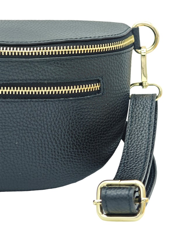 Soleil Chic Sac Banane Demi Lune M3 Graine Noir