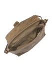 Soleil Chic Sac bandouliere cuir Anneau Besace Graine Taupe fonce