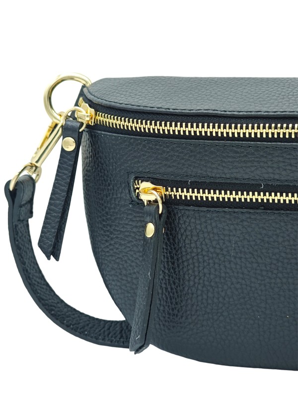 Soleil Chic Sac Banane Demi Lune M3 Graine Noir