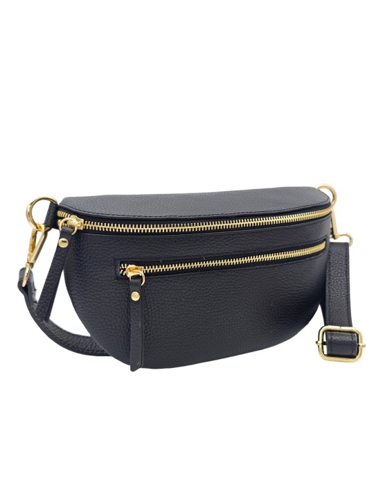 Soleil Chic Sac Banane Demi Lune M3 Graine Noir