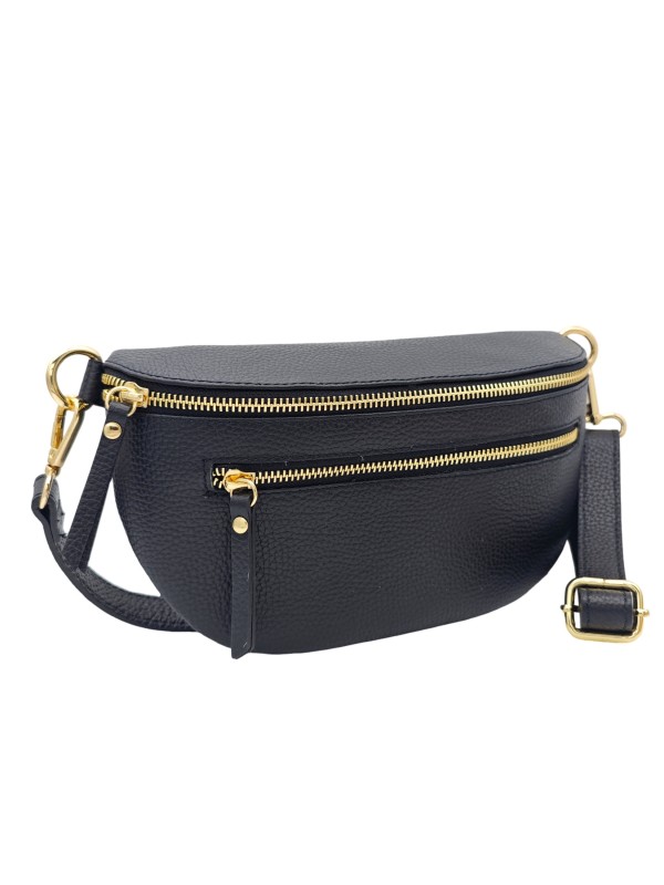 Soleil Chic Sac Banane Demi Lune M3 Graine Noir