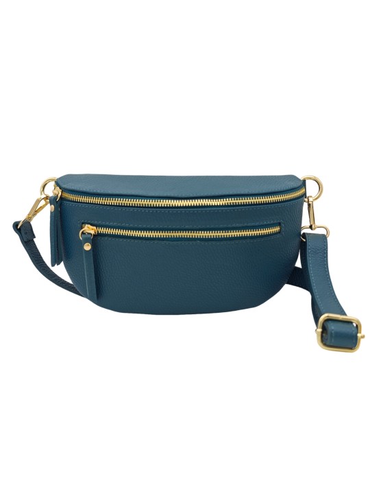 Soleil Chic Sac Banane Demi Lune M3 Graine Bleu Canard