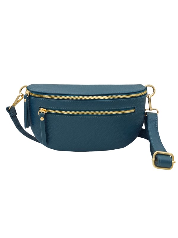 Soleil Chic Sac Banane Demi Lune M3 Graine Bleu Canard