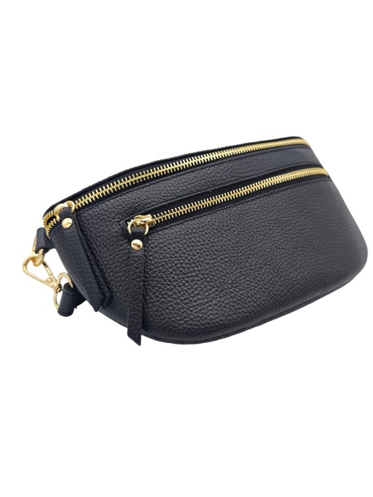 Soleil Chic Sac Banane Demi Lune M3 Graine Noir