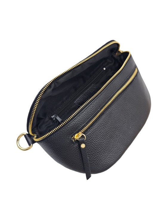 Soleil Chic Sac Banane Demi Lune M3 Graine Noir