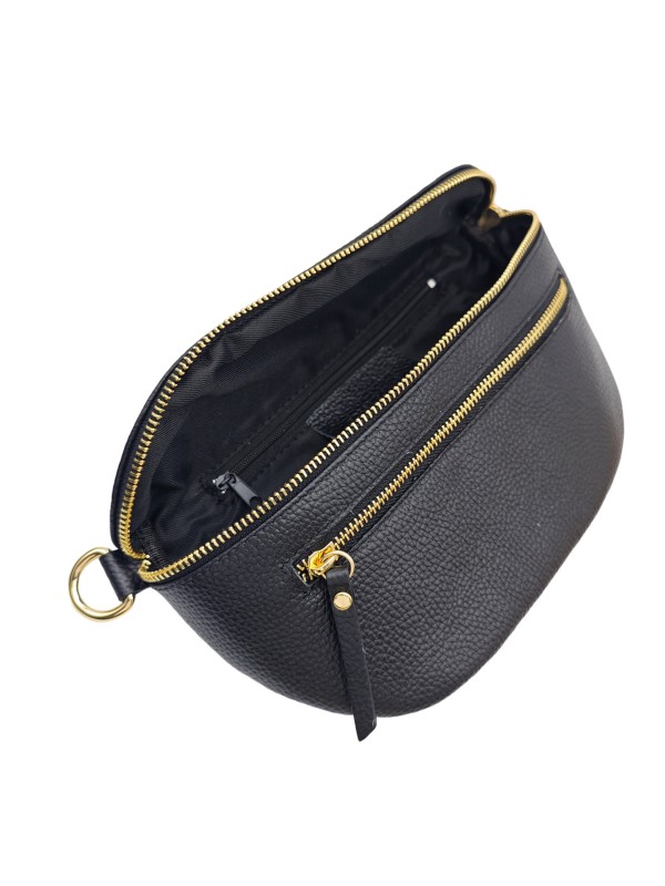 Soleil Chic Sac Banane Demi Lune M3 Graine Noir
