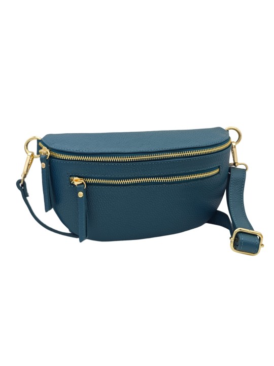 Soleil Chic Sac Banane Demi Lune M3 Graine Bleu Canard