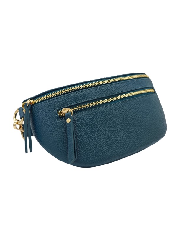 Soleil Chic Sac Banane Demi Lune M3 Graine Bleu Canard
